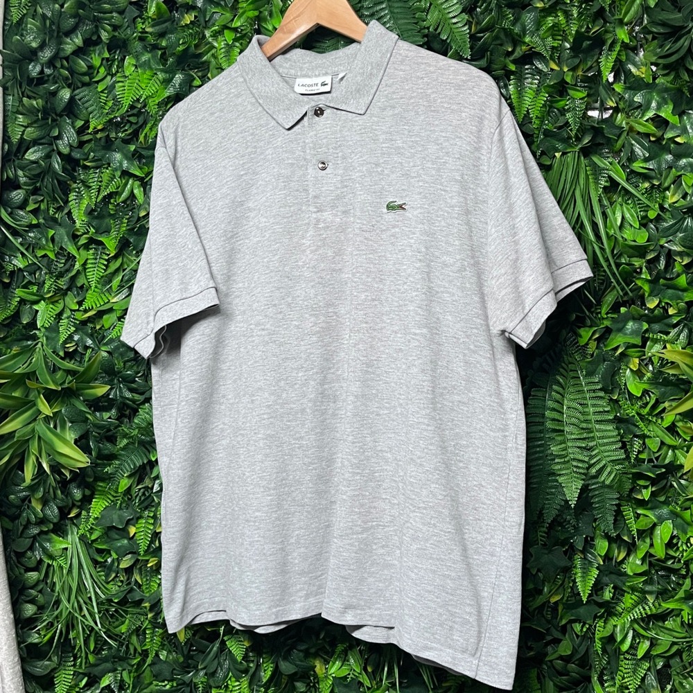 Lacoste‎ Polo Shirt Mens Classic Fit XXL Heather Grey Cotton  3764
